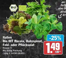 AEZ Italien Bio HIT Rucola, Babyspinat, Feld- oder Pflücksalat Angebot