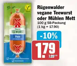 AEZ Rügenwalder vegane Teewurst oder Mühlen Mett Angebot