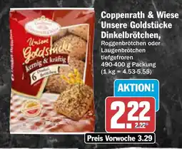 AEZ Coppenrath & Wiese Unsere Goldstücke Dinkelbrötchen Angebot