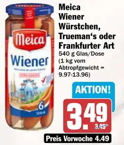 AEZ Meica Wiener Würstchen, Trueman's oder Frankfurter Art Angebot