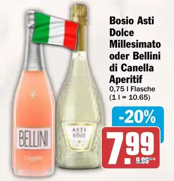 AEZ Bosio Asti Dolce Millesimato oder Bellini di Canella Aperitif Angebot
