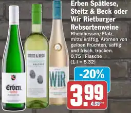 AEZ Erben Spätlese, Steitz & Beck oder Wir Rietburger Rebsortenweine Angebot