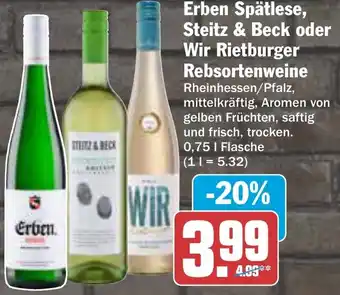 AEZ Erben Spätlese, Steitz & Beck oder Wir Rietburger Rebsortenweine Angebot