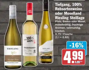 AEZ Tiefgang, 100% Rebsortenweine oder Moselland Riesling Steillage Angebot