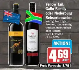 AEZ Yellow Tail, Gallo Family oder Nederburg Rebsortenweine Angebot