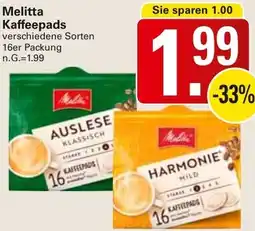 WEZ Melitta Kaffeepads Angebot
