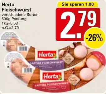WEZ Herta Fleischwurst Angebot