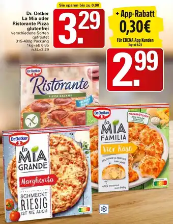WEZ Dr. Oetker La Mia oder Ristorante Pizza glutenfrei Angebot