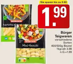 WEZ Bürger Teigwaren Angebot