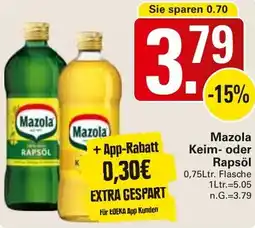 WEZ Mazola Keim- oder Rapsöl Angebot