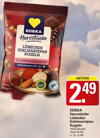 WEZ EDEKA Herzstücke Lübecker Edelmarzipan Kugeln Angebot