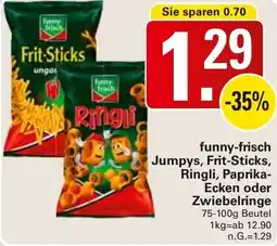 WEZ funny-frisch Jumpys, Frit-Sticks, Ringli, Paprika Ecken oder Zwiebelringe Angebot