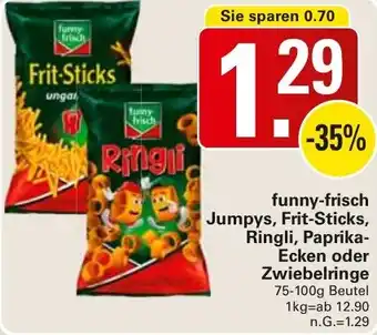 WEZ funny-frisch Jumpys, Frit-Sticks, Ringli, Paprika Ecken oder Zwiebelringe Angebot