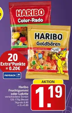 WEZ Haribo Fruchtgummi oder Lakritz Angebot