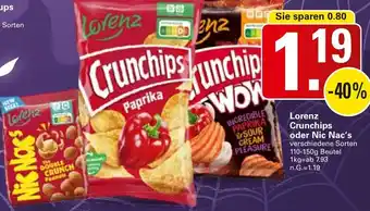 WEZ Lorenz Crunchips oder Nic Nac's Angebot