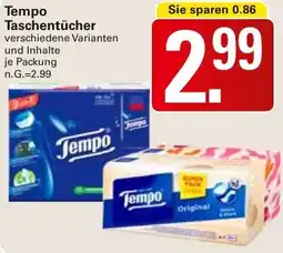 WEZ Tempo Taschentücher Angebot