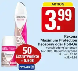 WEZ Rexona Maximum Protection Deospray oder Roll-On Angebot