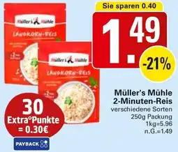WEZ Müller's Mühle 2-Minuten-Reis Angebot