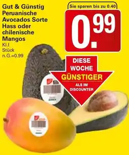 WEZ Gut & Günstig Peruanische Avocados Sorte Hass oder chilenische Mangos Angebot