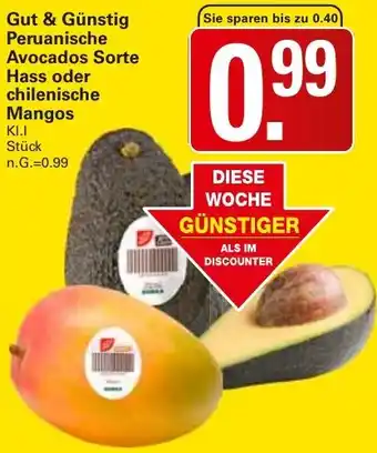 WEZ Gut & Günstig Peruanische Avocados Sorte Hass oder chilenische Mangos Angebot