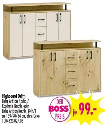 Möbel Boss Highboard Drift Angebot