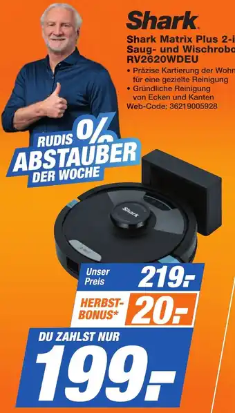 K+B Expert Shark Matrix Plus 2-in-1 Saug- und Wischroboter RV2620WDEU Angebot