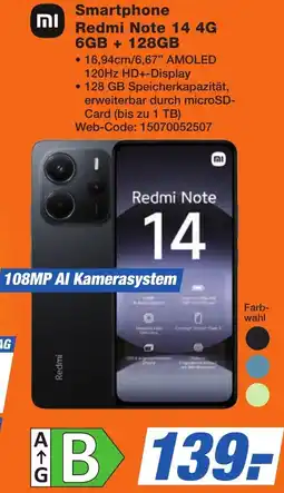 K+B Expert Smartphone Redmi Note 14 4G 6GB + 128GB Angebot