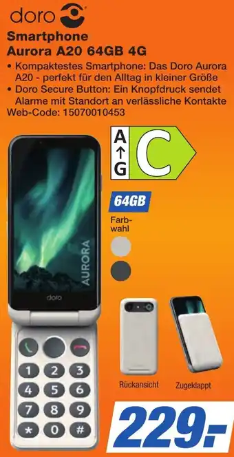 K+B Expert doro Smartphone Aurora A20 64GB 4G Angebot