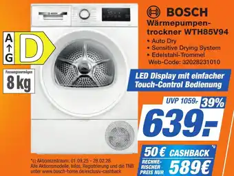 K+B Expert BOSCH Wärmepumpentrockner WTH85V94 Angebot