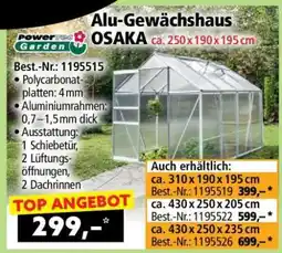 Norma Alu-Gewächshaus OSAKA ca. 250 x 190 x 195 cm Angebot
