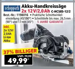 Norma Akku-Handkreissäge 2x 12V/2,0Ah Angebot