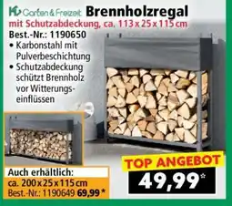 Norma Brennholzregal mit Schutzabdeckung, ca. 113 x 25 x 115 cm Angebot