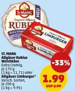 PENNY ST. MANG Allgäuer Rubius Weichkäse oder Allgäuer Limburger Angebot