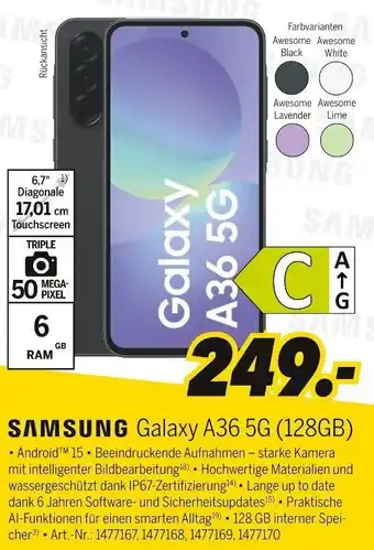 MEDIMAX SAMSUNG Galaxy A36 5G (128GB) Angebot