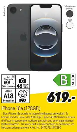 MEDIMAX Apple iPhone 16e (128GB) Angebot