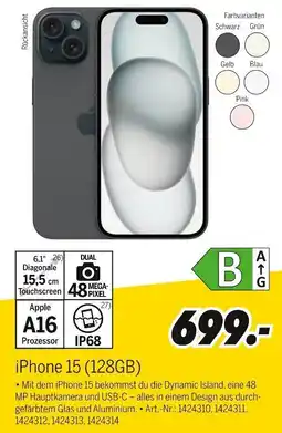 MEDIMAX Apple iPhone 15 (128GB) Angebot