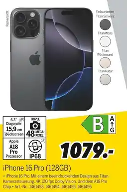 MEDIMAX Apple iPhone 16 Pro (128GB) Angebot