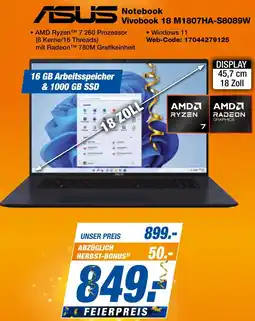 expert Techno Land ASUS Notebook Vivobook 18 M1807HA-S8089W Angebot