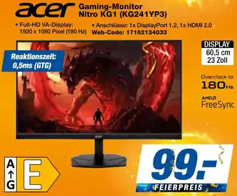 expert Techno Land acer Gaming-Monitor Nitro KG1 (KG241YP3) Angebot
