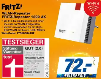 expert Techno Land WLAN-Repeater FRITZ!Repeater 1200 AX Angebot