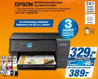 expert Techno Land EPSON Multifunktionsdrucker Eco Tank ET-2951 Angebot