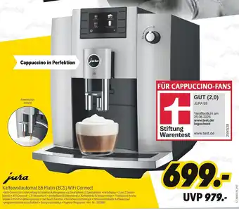 MEDIMAX jura Kaffeevollautomat E6 Platin (ECS) WiFi Connect Angebot