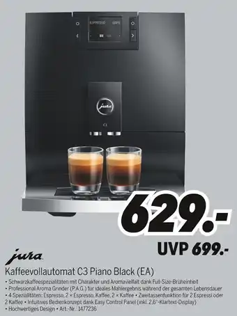 MEDIMAX jura Kaffeevollautomat C3 Piano Black (EA) Angebot