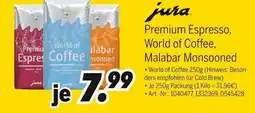 MEDIMAX jura Premium Espresso, World of Coffee, Malabar Monsooned Angebot