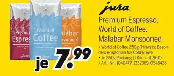 MEDIMAX jura Premium Espresso, World of Coffee, Malabar Monsooned Angebot