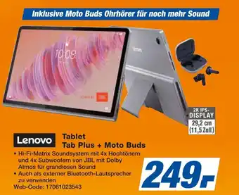 Expert Lenovo Tablet Tab Plus + Moto Buds Angebot