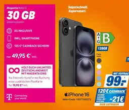 Expert iPhone 16 + Magenta Mobil S 30 GB Angebot