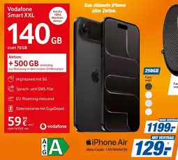 Expert iPhone Air + Vodafone Smart XXL 140 GB Angebot