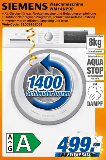 expert Techno Land SIEMENS Waschmaschine WM14N299 Angebot
