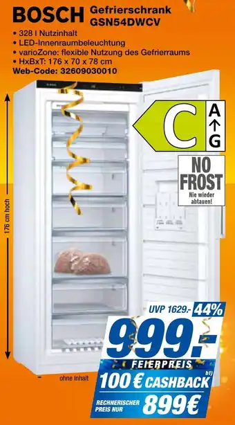 expert Techno Land BOSCH Gefrierschrank GSN54DWCV Angebot
